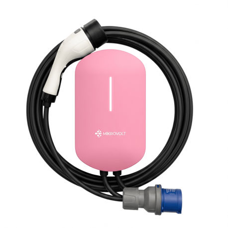 22 kW Mikrovolt Elektrikli Araç Şarj İstasyonu - Pembe